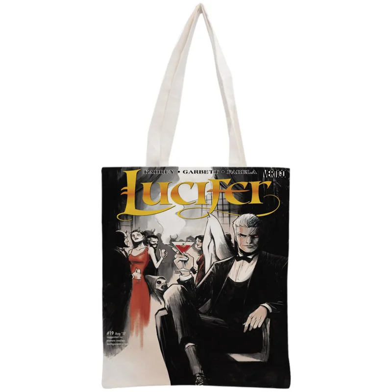 Сумка-тоут Lucifer на заказ многоразовая Сумочка женский складной холщовый саквояж