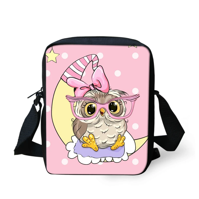 Fashion Anime Cute Owl Messenger Bags For Boys Girls Mini Casual Shoulder Bag Travel Hangbag Women Lady Crossbody ELVISWORDS | Багаж и