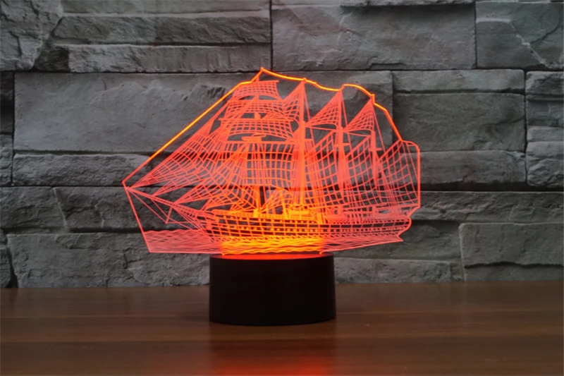 Модель Пираты Карибского бассейна парусник украшения ночник лампа меняющая цвет