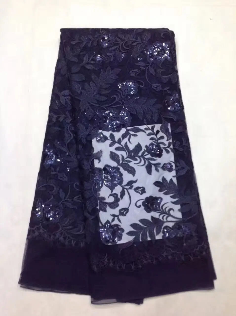 Африканский чистая кружевной ткани с пайетками 5yard модные красные блестки