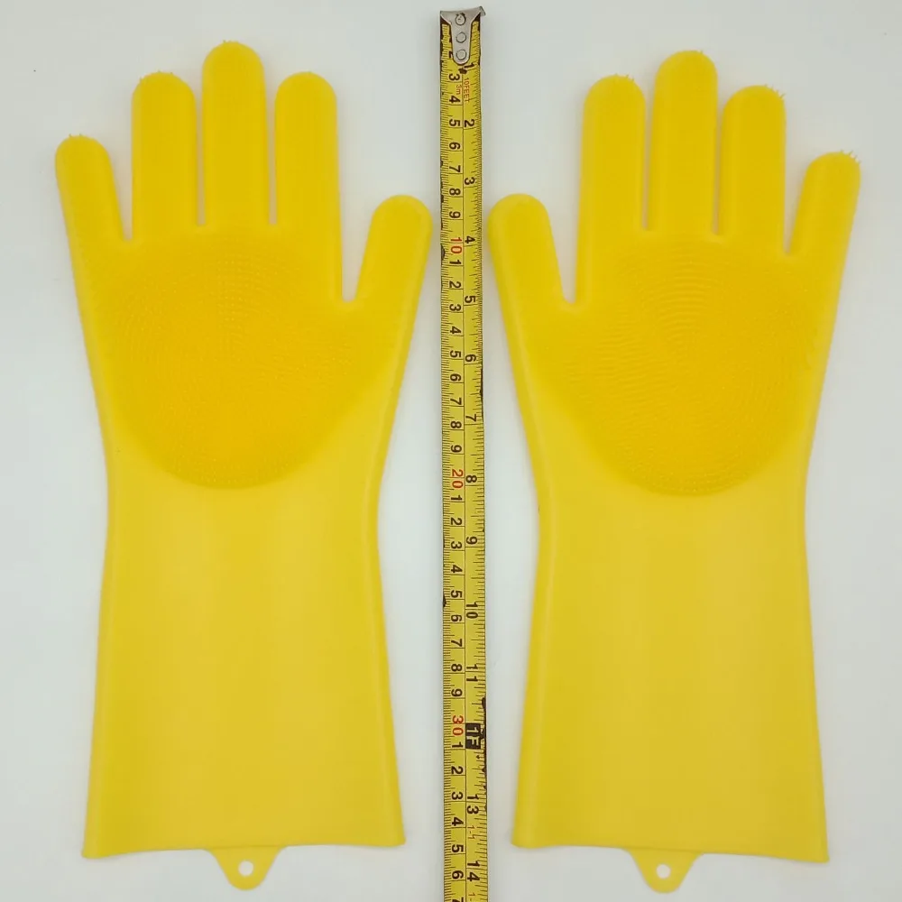 Хорошее качество (2 шт.) пара рыболовные резиновые силиконовые перчатки Желтые