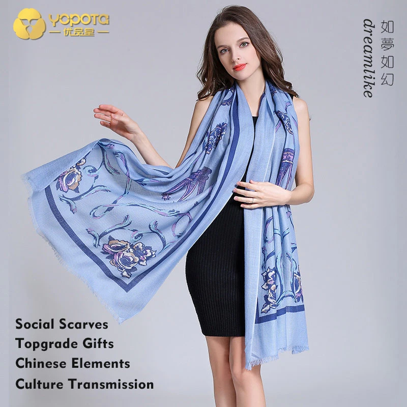 

Yopota wool luxury scarves multipurpose long shawl fashion high end scarves topgrade gift free shipping
