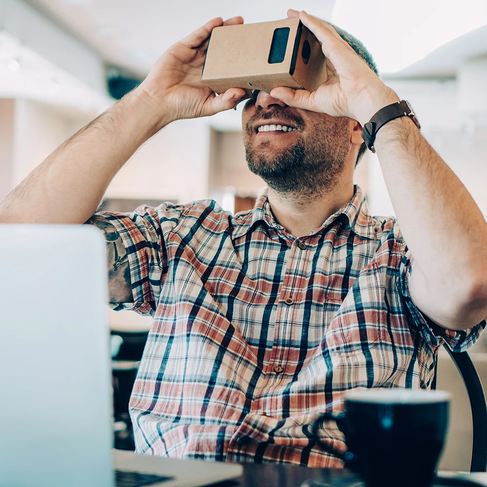 Виртуальная реальность DIY картонные 3D VR очки Бумажные Очки виртуальной реальности 3D очки смартфон шлем гарнитура объектив VR коробка#42