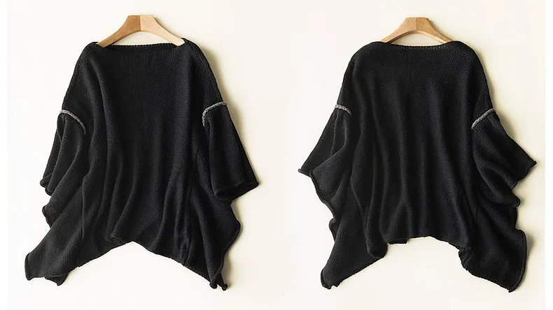 Шерстяной свитер свободного размера высокое качество рукав летучая мышь модный