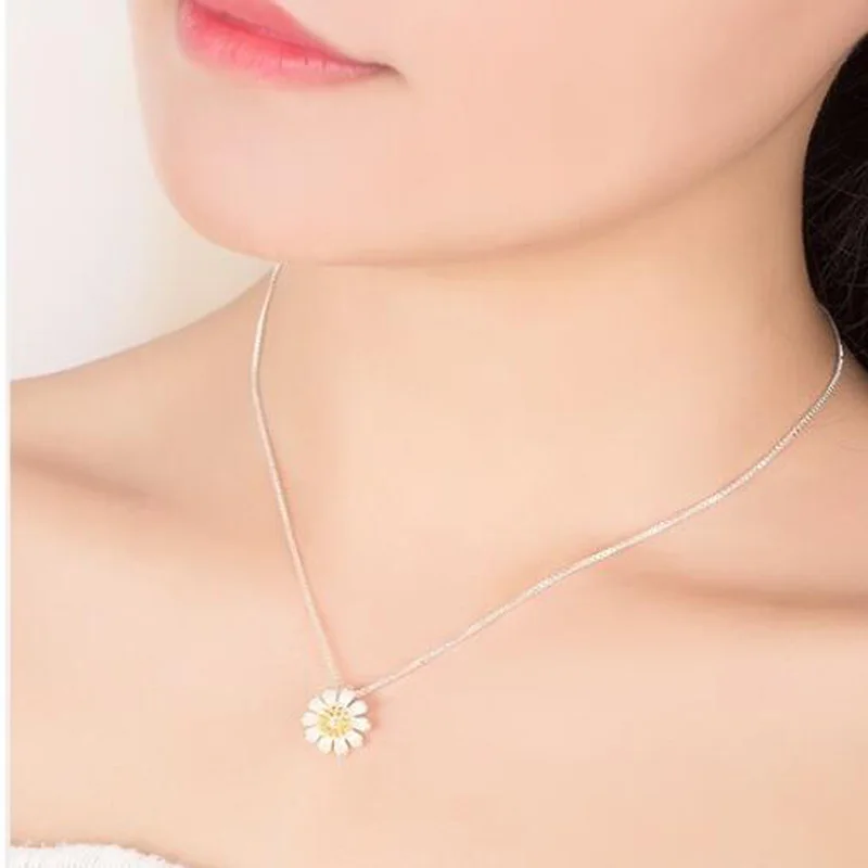 KITEAL High Quality pendant for female chrysanthemum sunflower fine small flowers collares charm | Украшения и аксессуары