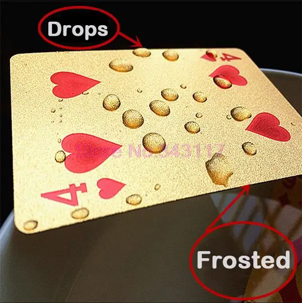 Позолоченные пластиковые карты для игры в покер евро с решетчатой рубашкой 52 2