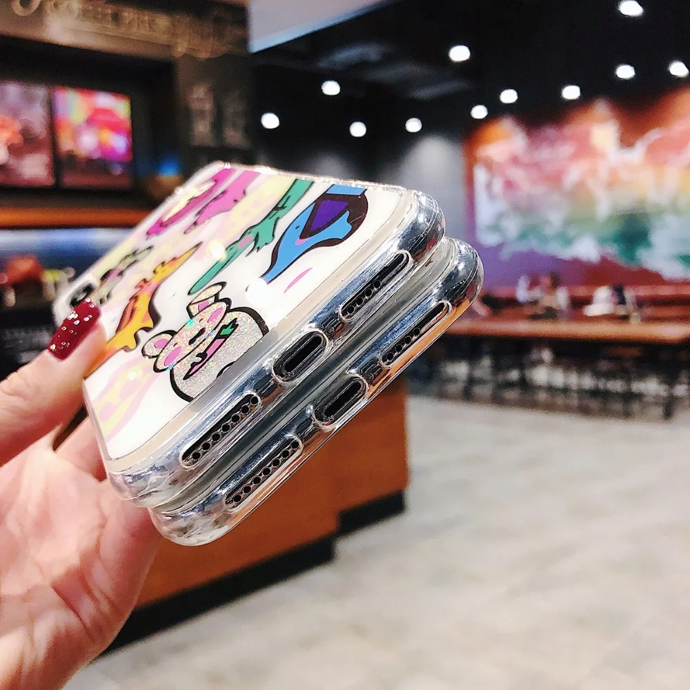 Luxury Glitter phone case For iphone XS MAX XR Cartoon Zoo Dynamic soft tpu Cases iPhone X 7 8 6S 6plus 7plus cases |