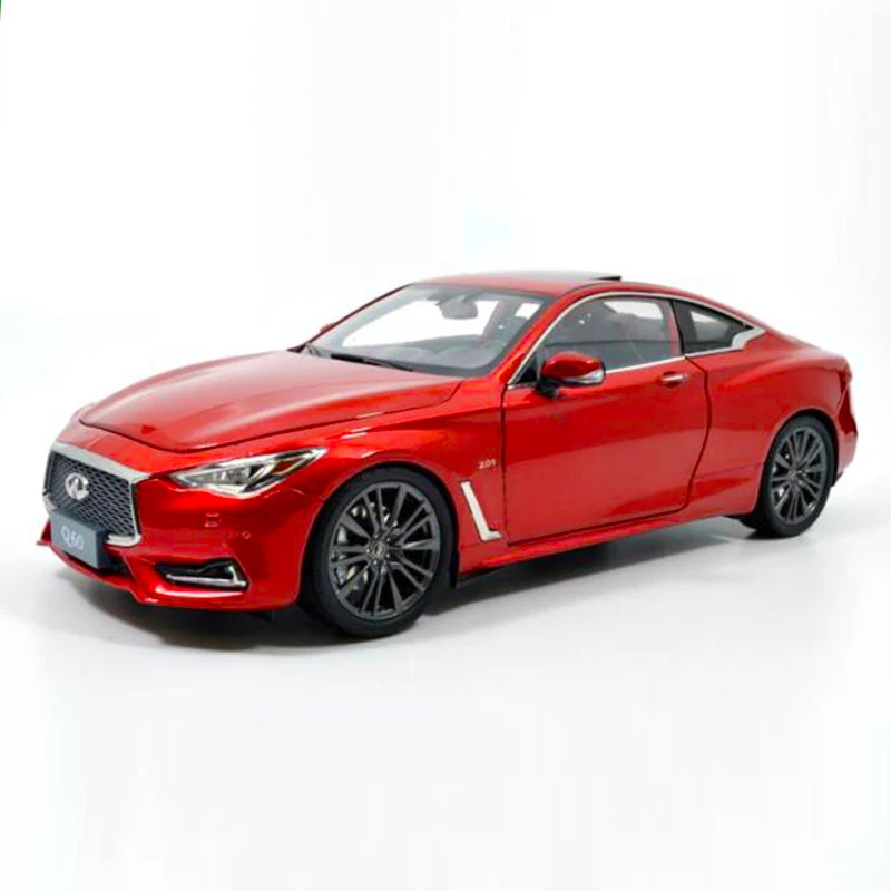 

Модель игрушечного автомобиля из сплава в масштабе 1:18 для Infiniti Q60 2018 Red Coupe G37