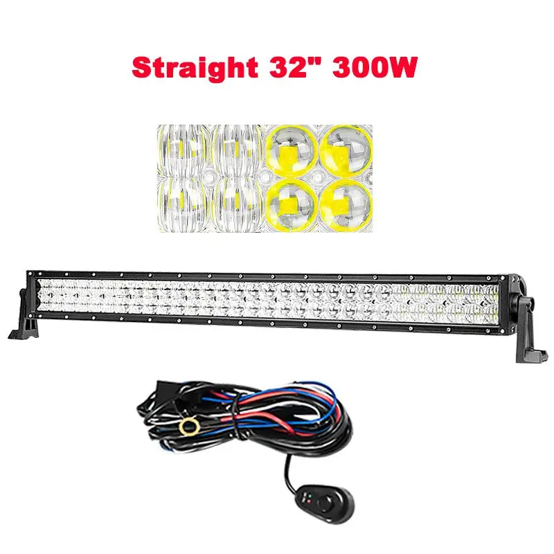 300W With Wire Kit CREK 8 14 21 31 41 50 ”5D прямой внедорожный светодиодный светильник 4x4 ATV SUV светодиодный бар для Jeep 4WD 4x4 внедорожный внедорожник ATV Грузовик Лодка автомобиль - Цвет: 300W With Wire Kit