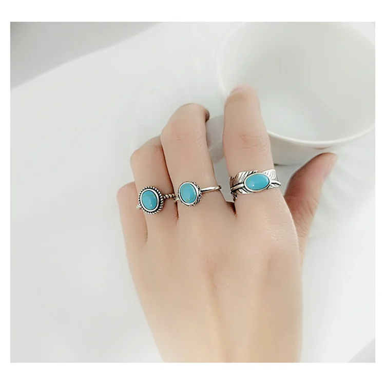 Factory creative crafts S925 pure silver ring women's retro gem jewelry European and American fashion | Украшения и