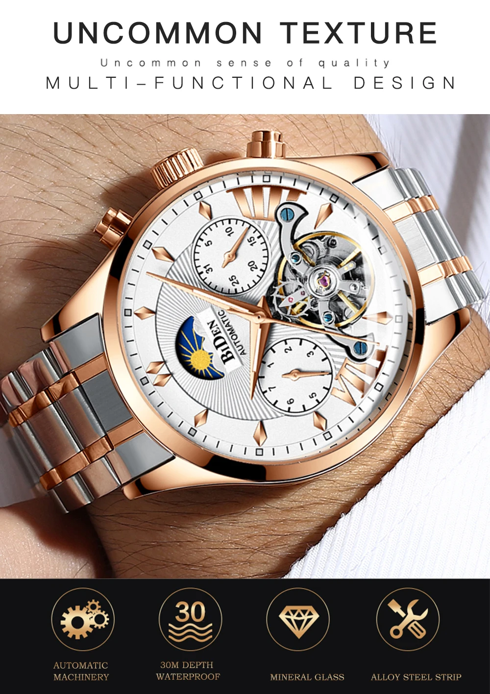 Роскошные автоматические мужские часы механические часы Tourbillon спортивные мужские часы повседневные деловые кожаные часы в ретро-стиле Relojes Hombre