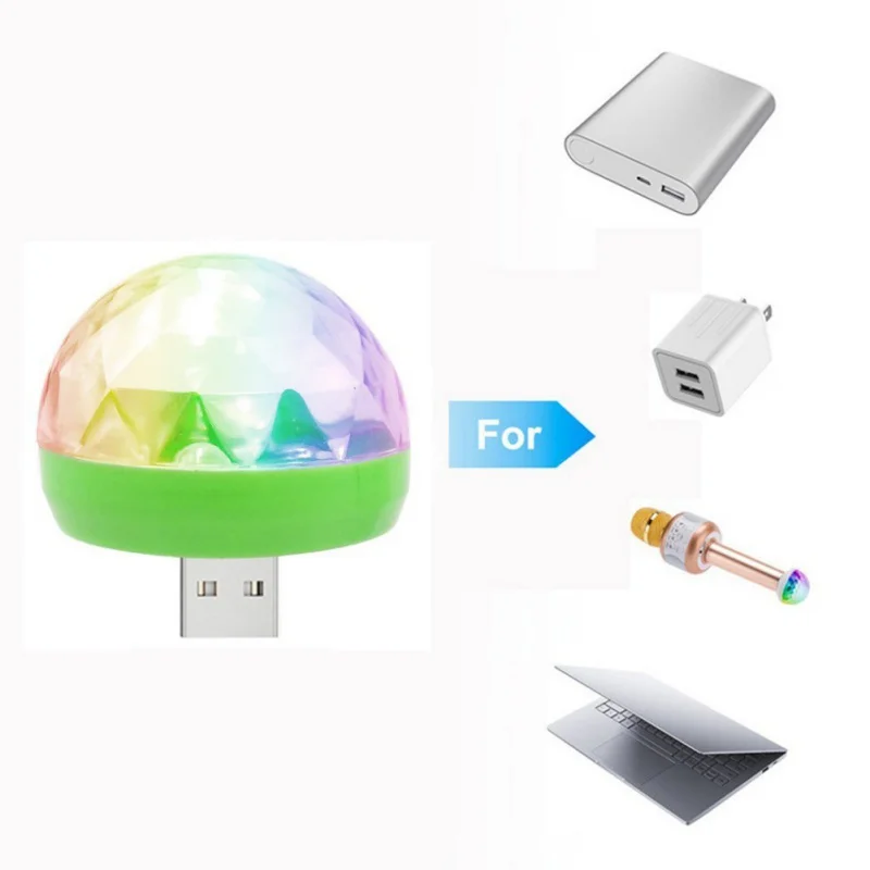 USB зарядка 5 Вт Мини RGB многоцветный светодиодный диско шар форма сценический