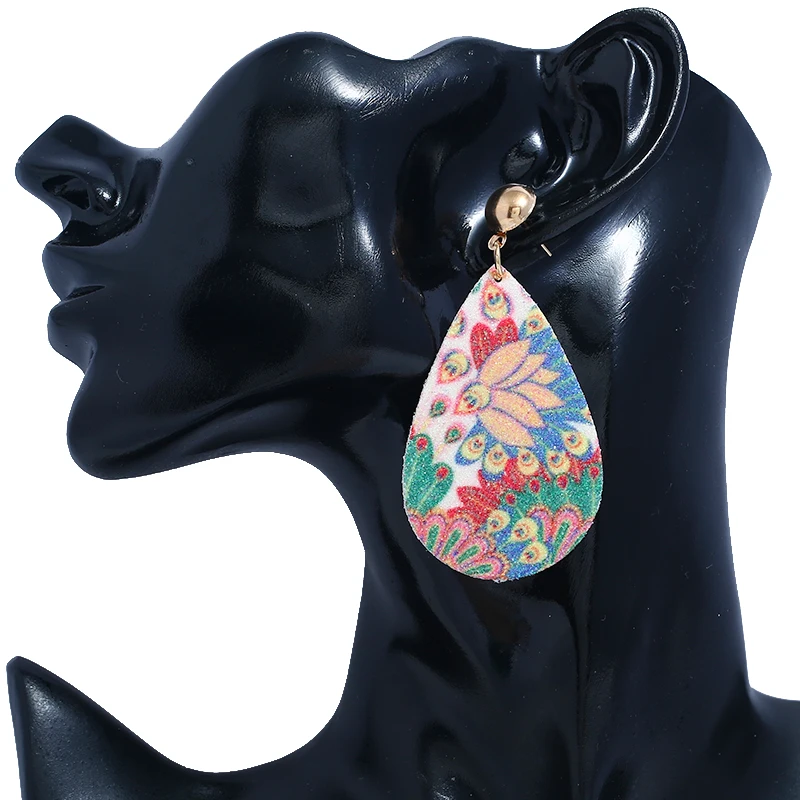 WNGMNGL 2018 Fashion Female Drop Earrings Romantic Elegant Statement Colorful PU Sequins Dangle For Women Jewelry Gift | Украшения и