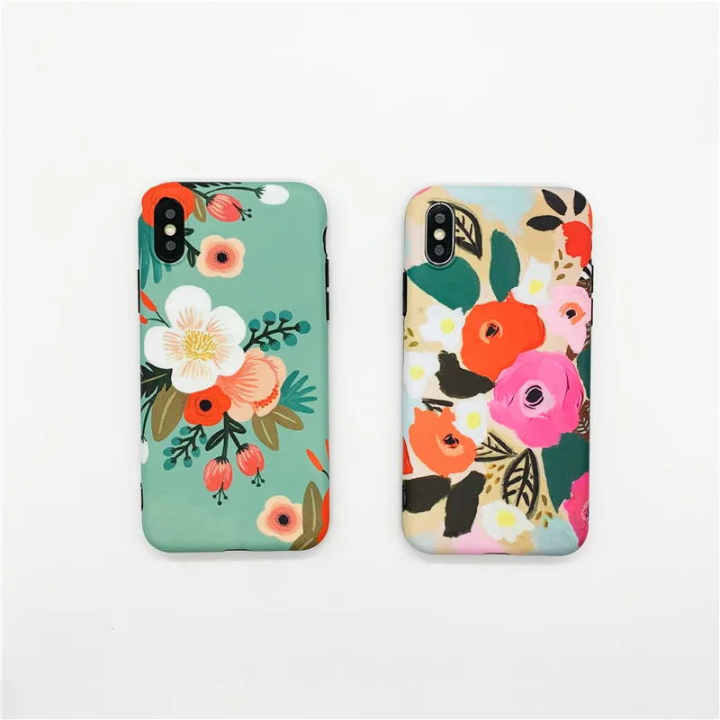 Цветной чехол с цветами для телефона iphone 6 6s 7 8 plus X чехлы XS Max XR модные красивые