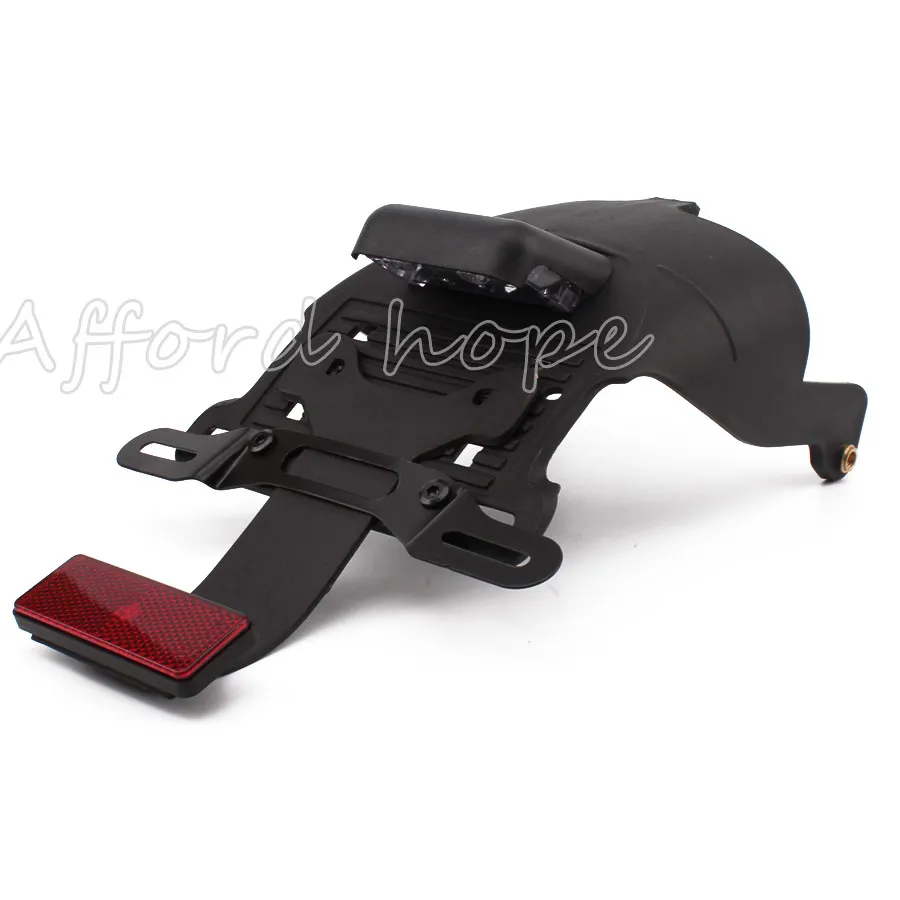 Для Harley Sportster XL 883 1200 48 04-14 черный 1 шт. заднее крыло мотоцикла крепление номерного знака Светодиодный светильник красные линзы