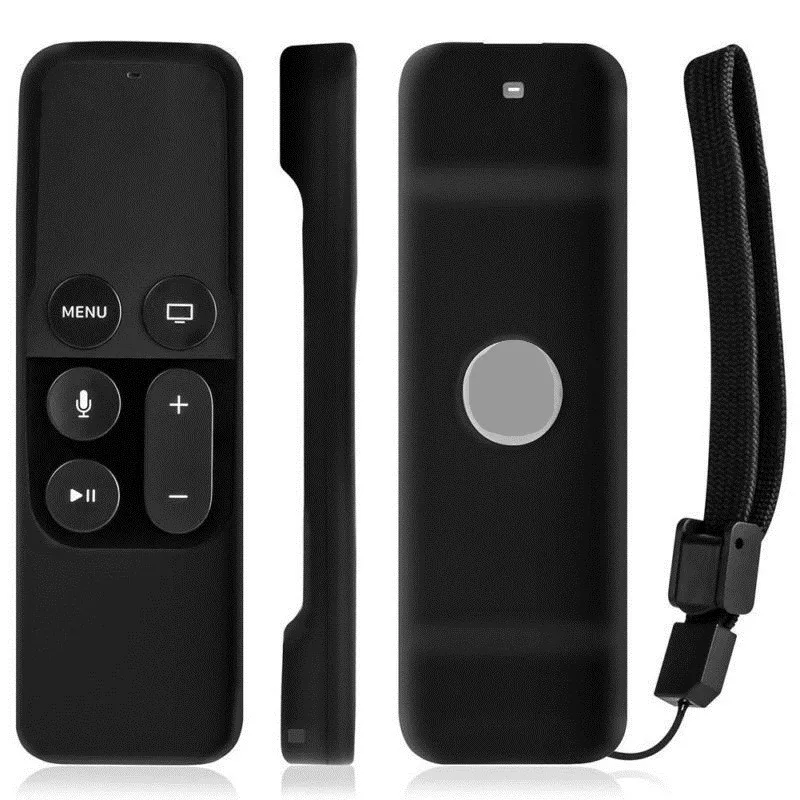 Черный Для Apple tv 4K 4th Gen пульт дистанционного управления силиконовый мягкий защитный чехол из кожи чехол Мягкий пылезащитный чехол пульт дистанционного управления - Цвет: Черный