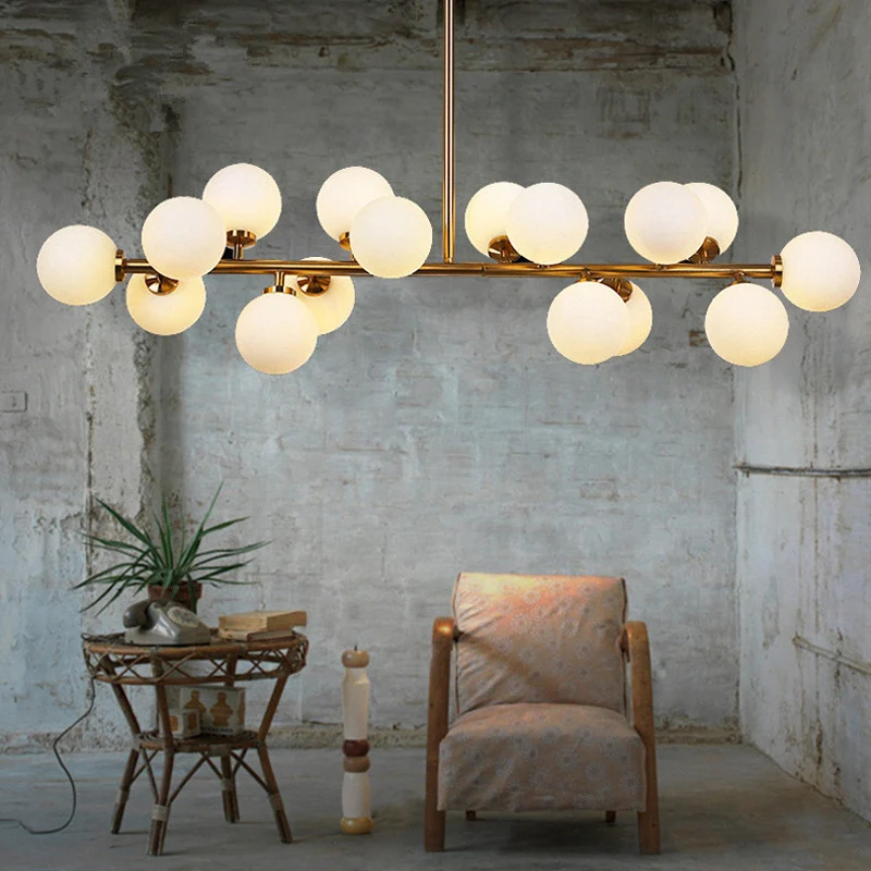 

Modern Simple 16 Round Glass ball DNA Molecular led Pendant Lamp light AC90-260v lighting Fixtures bar livingroom New