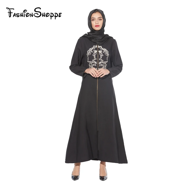Мусульманские платья Дубай Abaya с вышивкой модное мусульманское женское платье