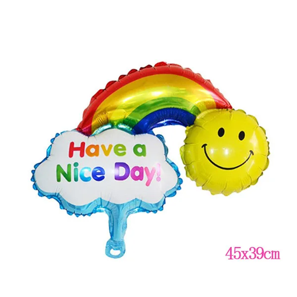 Rainbow smile MN032 KAMMIZAD радужные шарики с улыбающимся лицом облако День рождения Свадебные аксессуары украшения юбилей гелиевые шары Прямая - Цвет: Rainbow smile MN032