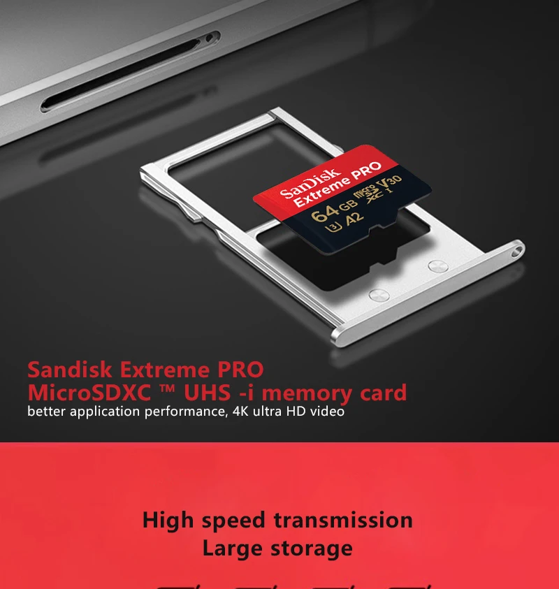 sandisk Extreme Pro Micro SD карты A2 V30 U3 64 Гб 128 ГБ до 170 МБ/с. sandisk TF карта, карта памяти Micro SD с адаптером SD