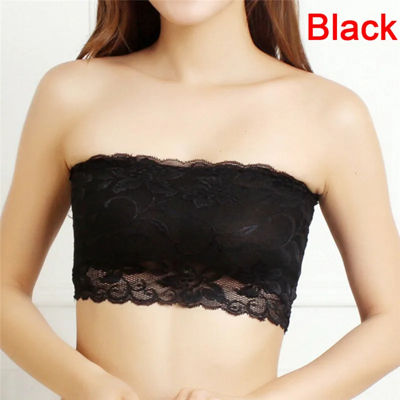 Женский эластичный кружевной топ без бретелек безопасный бюстгальтер Топ бандо 4