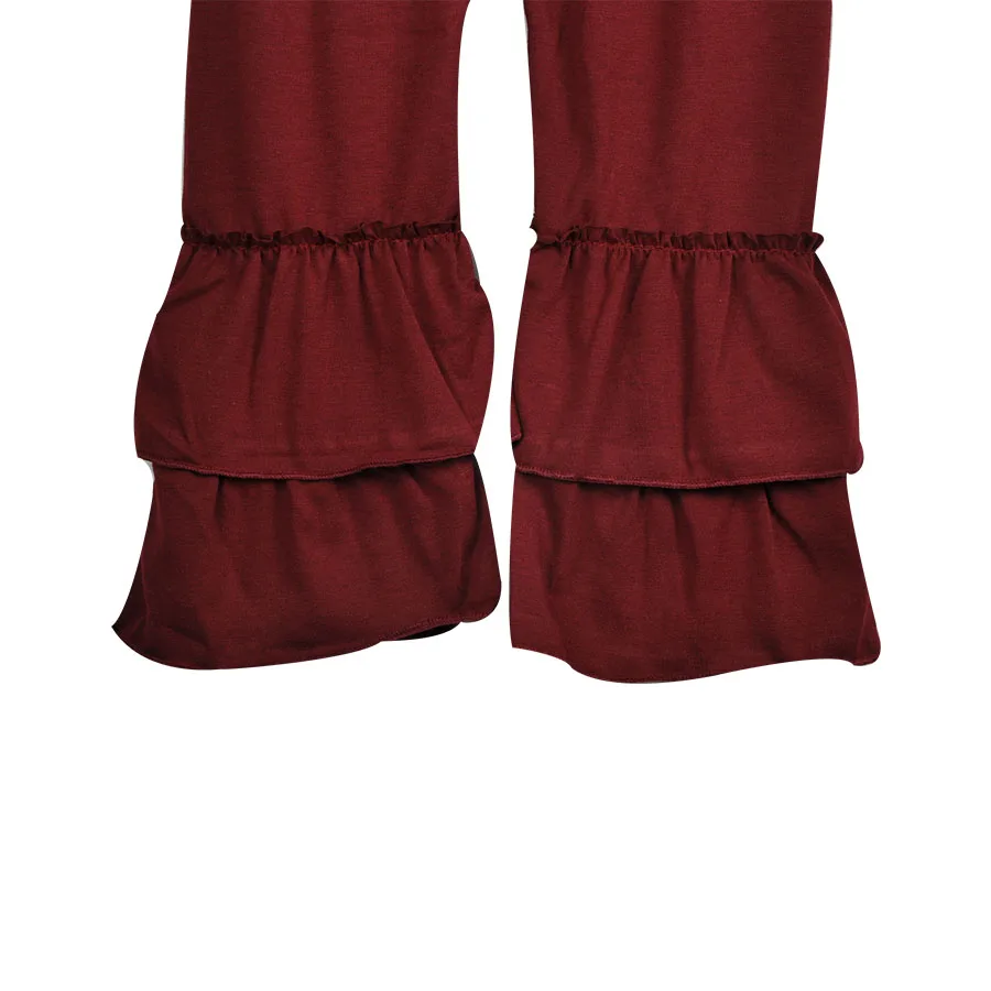 Новый 2017 для детей на осень зиму сплошной винно красные леггинсы модные детские