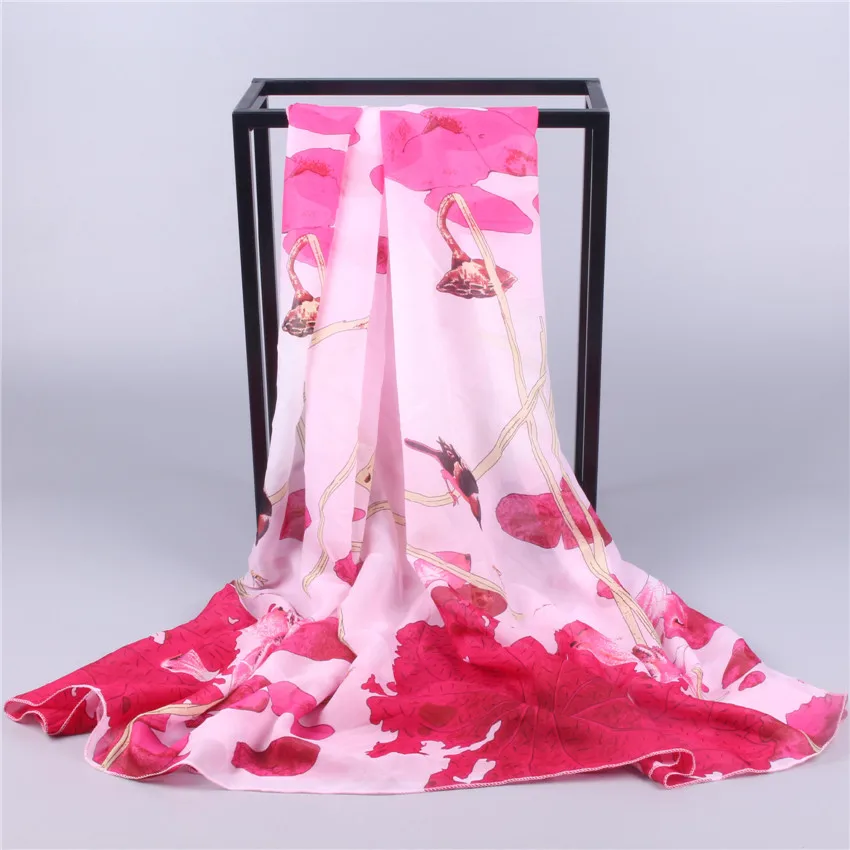 3 цвета Элегантные шифон шарф женщины с цветочным принтом животного дамы Бандана