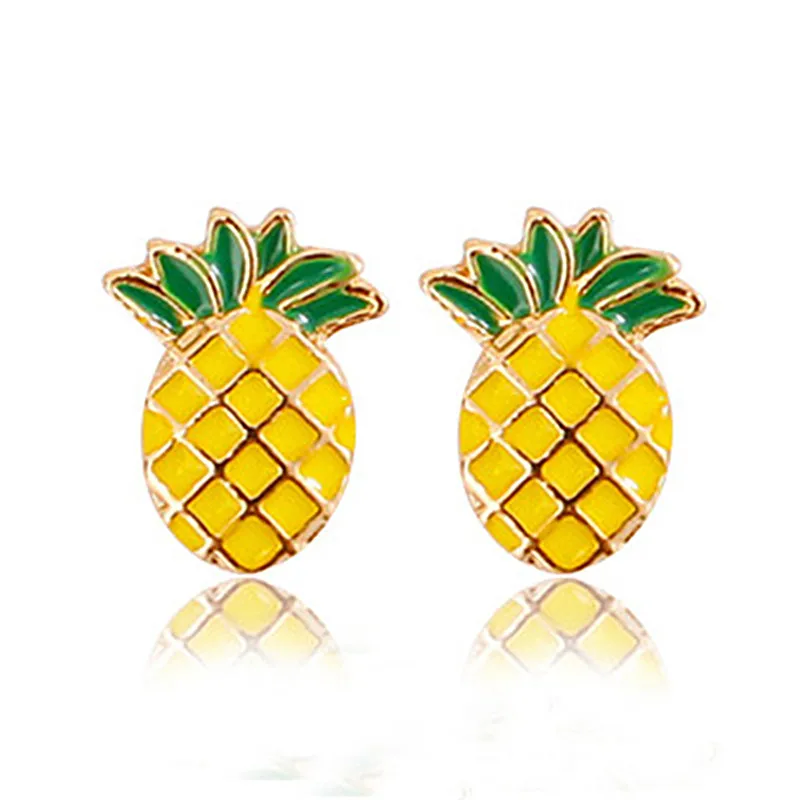 Женские серьги гвоздики в форме ананаса простая серьга Лидер продаж 2018|pineapple stud