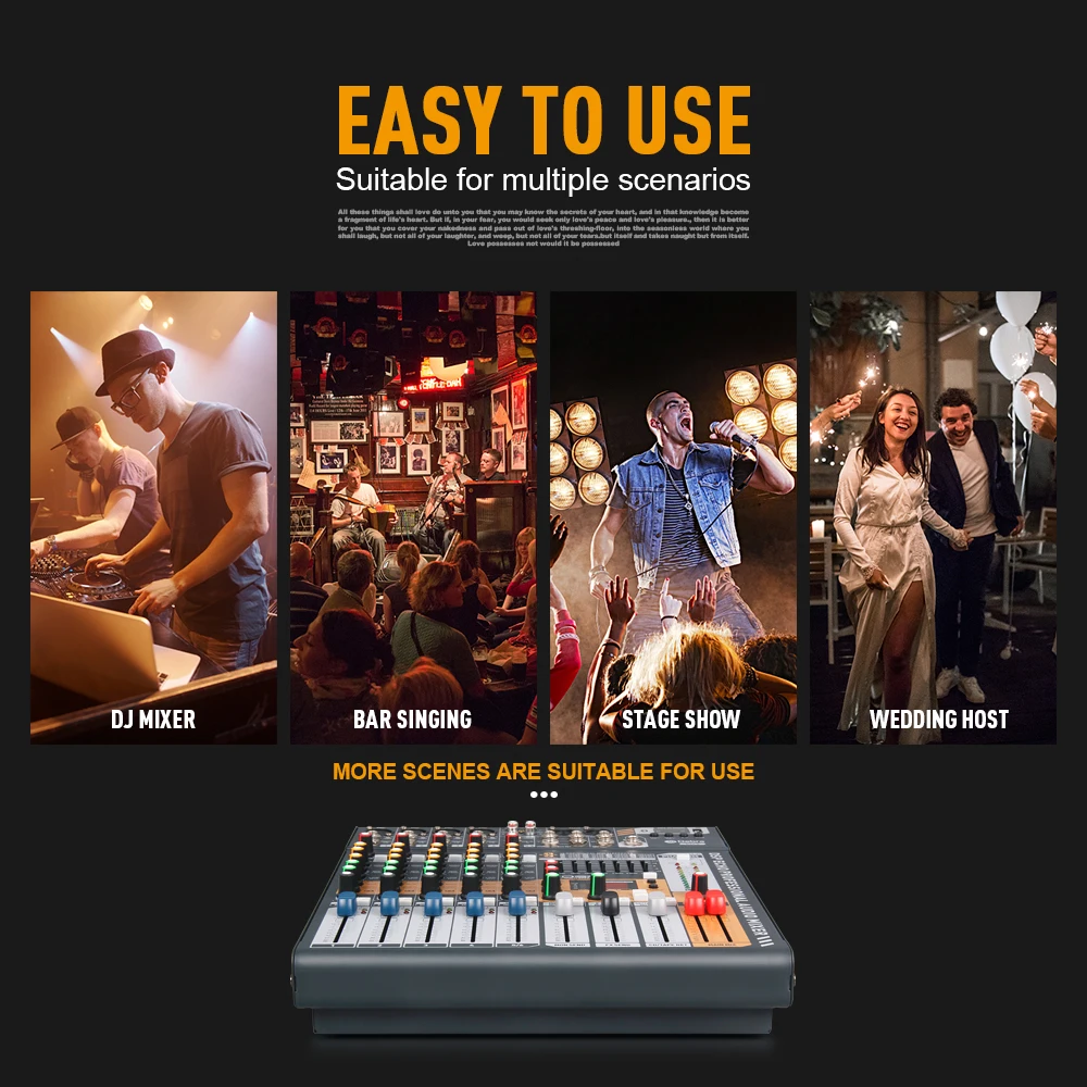 Debra аудио чистый звук! Pro EVA-6 6 каналов аудио микшер dj consoler с 48 В фантомное питание USB Bluetooth для записи сцены