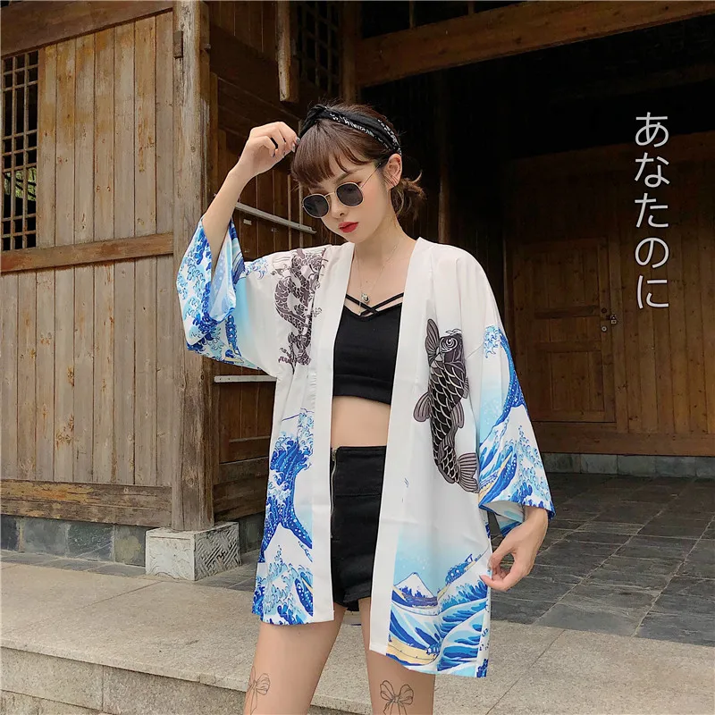 Женское кимоно-кардиган obi yukata традиционное японское кимоно японская одежда |