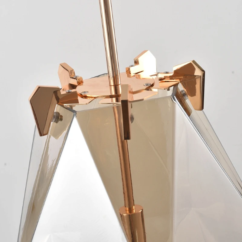 Современный минималистичный многогранный креативный дымчато серый стеклянный