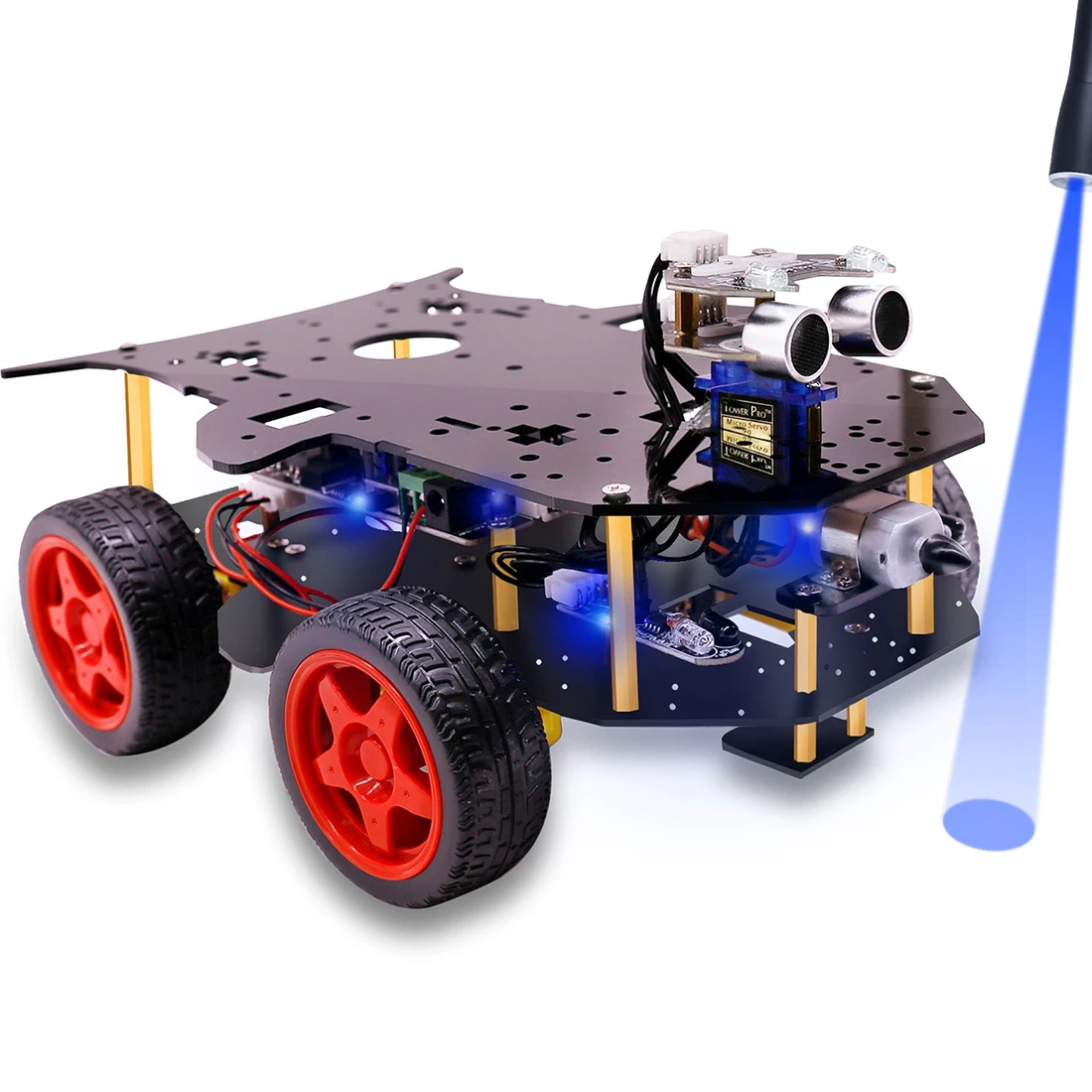 Робот автомобиль 4WD Программирование стволовых образование внедорожный светильник отслеживания Робот Игрушки с учебником для Arduino с для R3 материнской платы