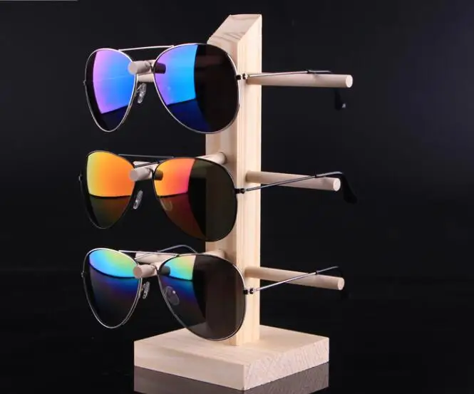 Single row 3 pairs Горячая Распродажа, многослойный деревянный стеллаж для солнцезащитных очков, полка для очков, демонстрационная подставка, держатель для ювелирных изделий, для нескольких пар, витрина для очков - Цвет: Single row 3 pairs