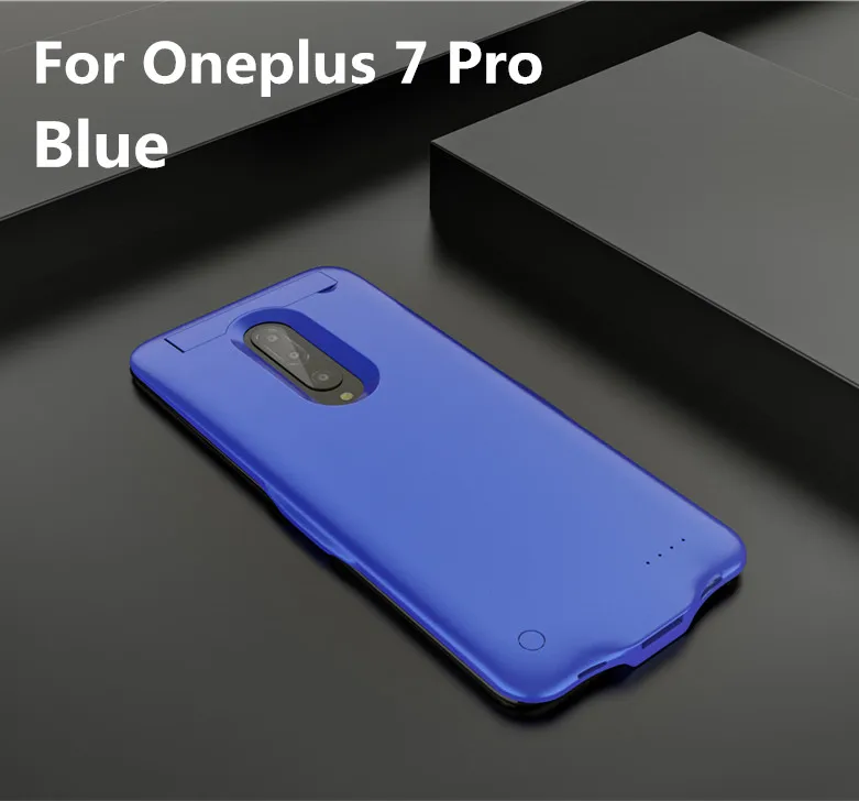 Blue NTSPACE 6800 мАч зарядное устройство чехол s для Oneplus 7 Внешний Аккумулятор Чехол для зарядки портативный противоударный внешний аккумулятор чехол для батареи s - Цвет: Blue