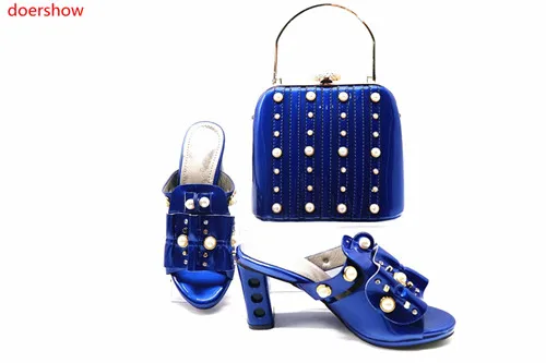 

Doershow/хороший комплект из обуви и сумки, новинка 2018, Женский комплект из обуви и сумки в итальянском стиле, Итальянская обувь с сумочкой в ком...