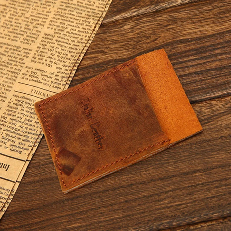 Винтаж итальянский кожаный держатель для карт из натуральной кожи чехол