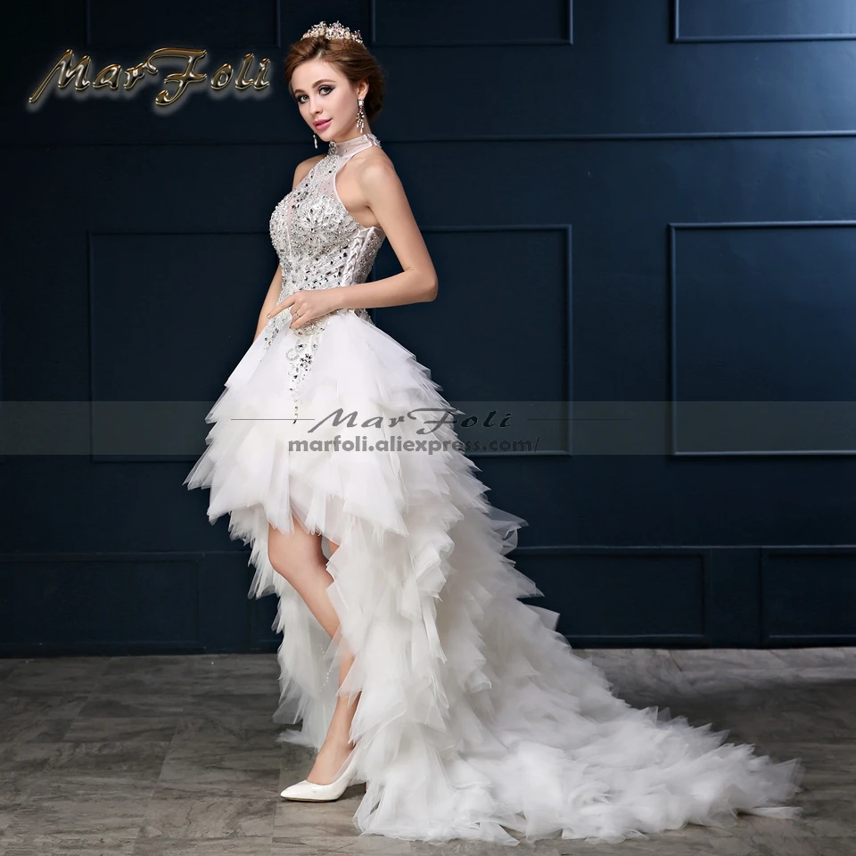 Реальные фотографии высокое-низкое сексуальное свадебное платье Vestidos de formatura