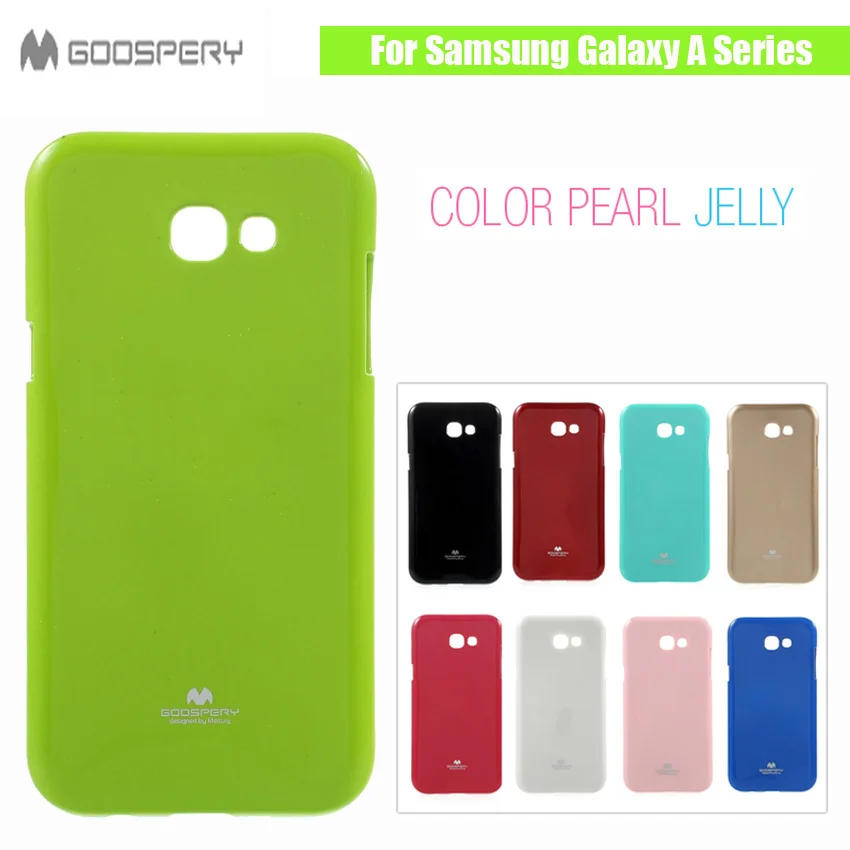 MERCURY GOOSPERY для samsung Galaxy A3 A320 A310 A5 A520 A7 флеш-порошок Желе Мягкий ТПУ Черный чехол для телефона