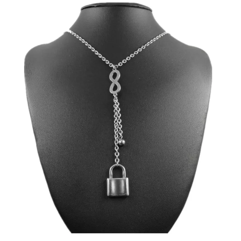 2019 Fashion Padlock Necklace Pendant For Men and Women Rolo Chain Stainless Steel Gift Jewelry | Украшения и аксессуары