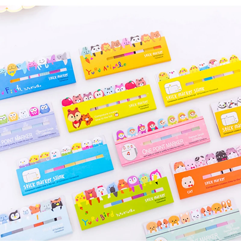 2 шт. корейский Kawaii Собака Кошка Животное почтовая липкая заметка Милая панда