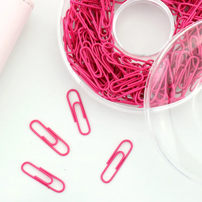 Colorful plastic coated paperclips metal binder iman con clip pen loop rose gold organizer notebook papier | Канцтовары для офиса