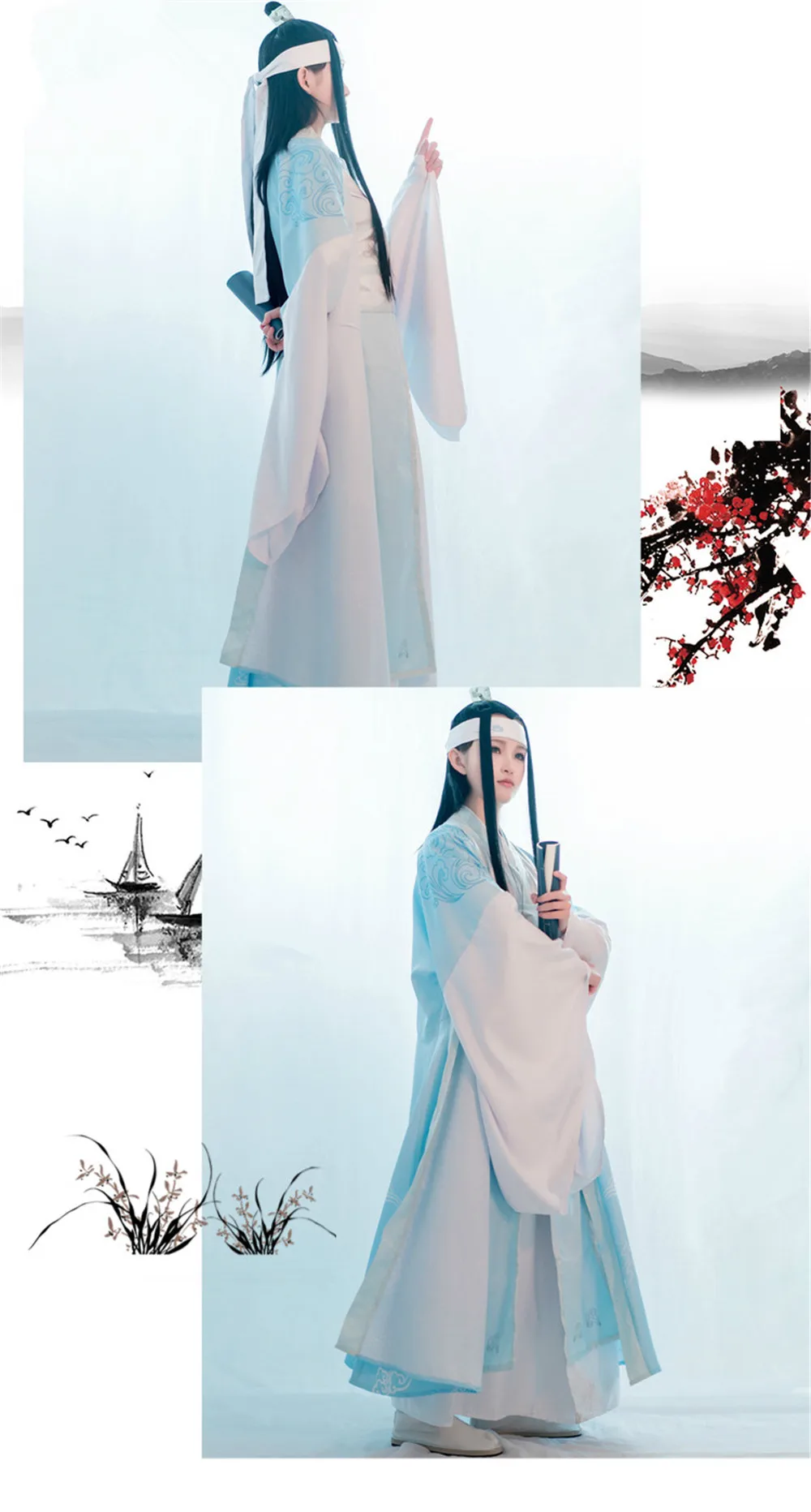 Аниме Lan Wangji Косплей Grandmaster of Demonic культивирование Косплей Костюм Lan Wangji взрослый Ver. Костюм Mo Dao Zu Shi