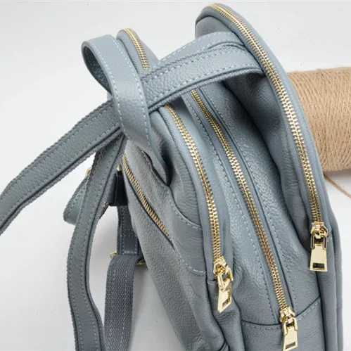 Женский рюкзак из 100% натуральной кожи черный с несколькими карманами|backpacking backpacks