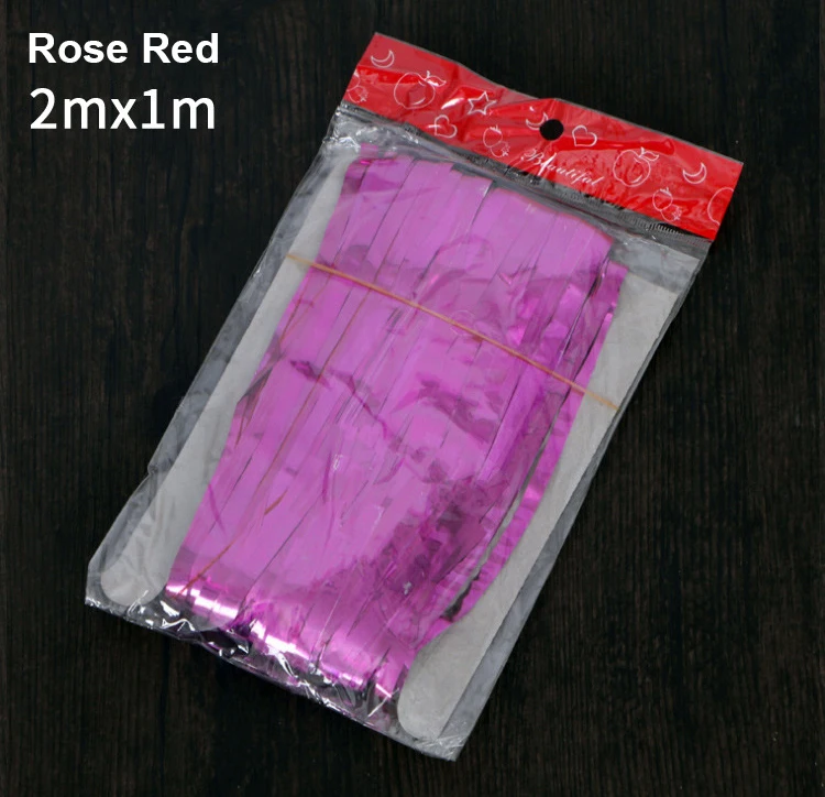 2M-Rose Red 3 м золотые вечерние фольга бахрома занавеска с блестками День Рождения украшения для взрослых занавески s свадебный фон Хэллоуин украшения - Цвет: 2M-Rose Red