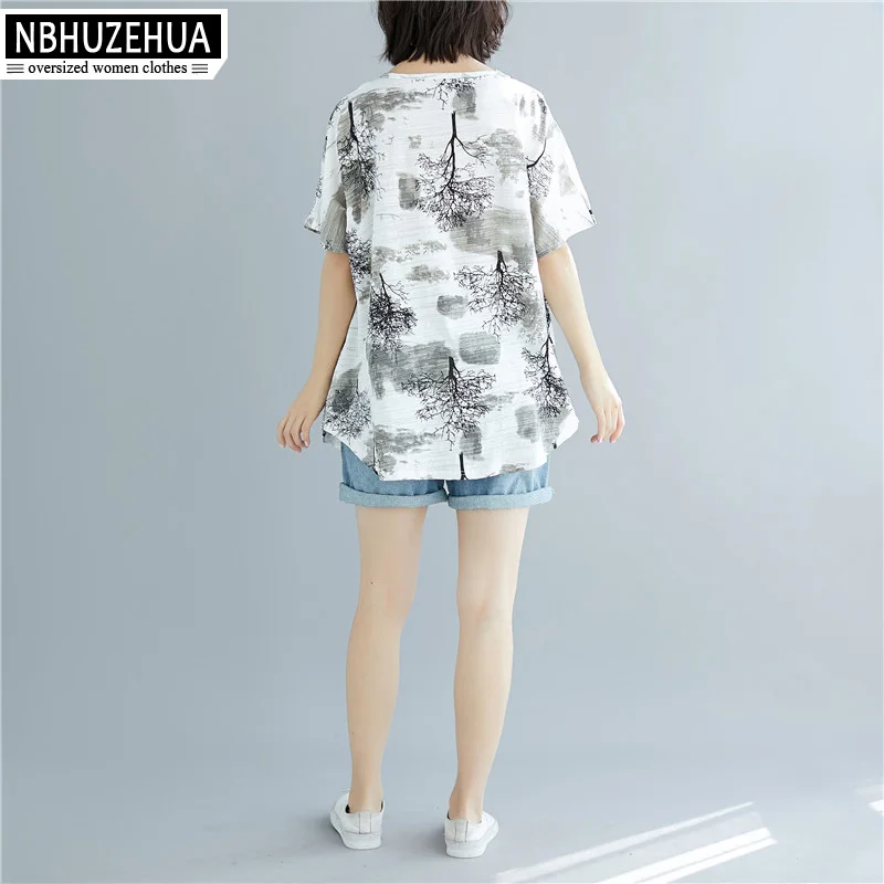 NBHUZEHUA 2019 _ летние футболки для женщин с винтажным принтом женская футболка