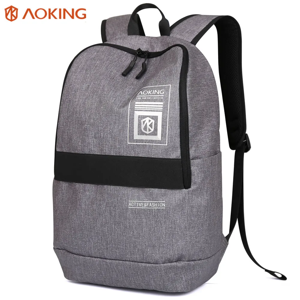 Aoking, повседневный рюкзак для девочек, 15,6 дюймов, для ноутбука, водонепроницаемый, большой емкости, унисекс, для досуга, Подростковый, спортивный рюкзак, школьный ранец для мужчин и женщин - Цвет: Grey
