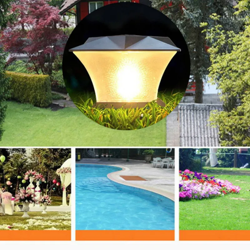 Светодиодный солнечный пост свет открытый IP65 водонепроницаемый супер яркий