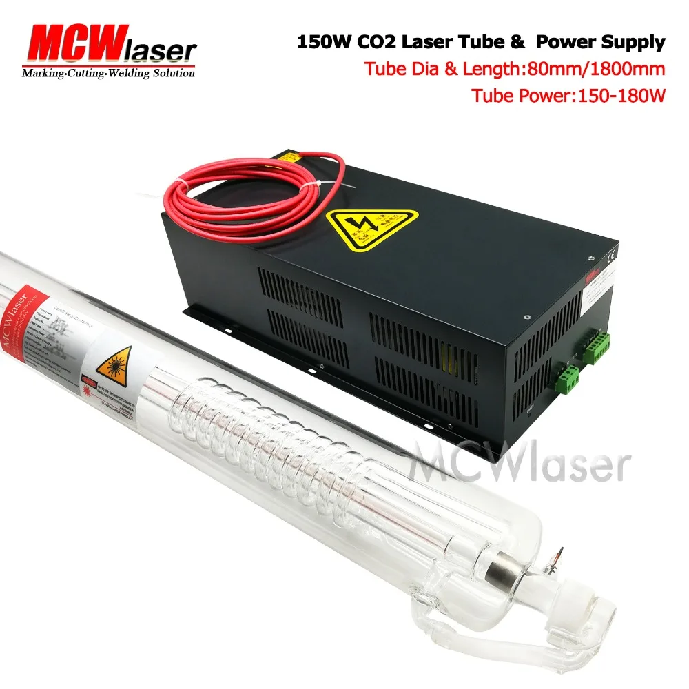 

MCWlaser 150 Вт CO2 лазерная трубка 185 см и источник питания 220 В Air Express и страховка