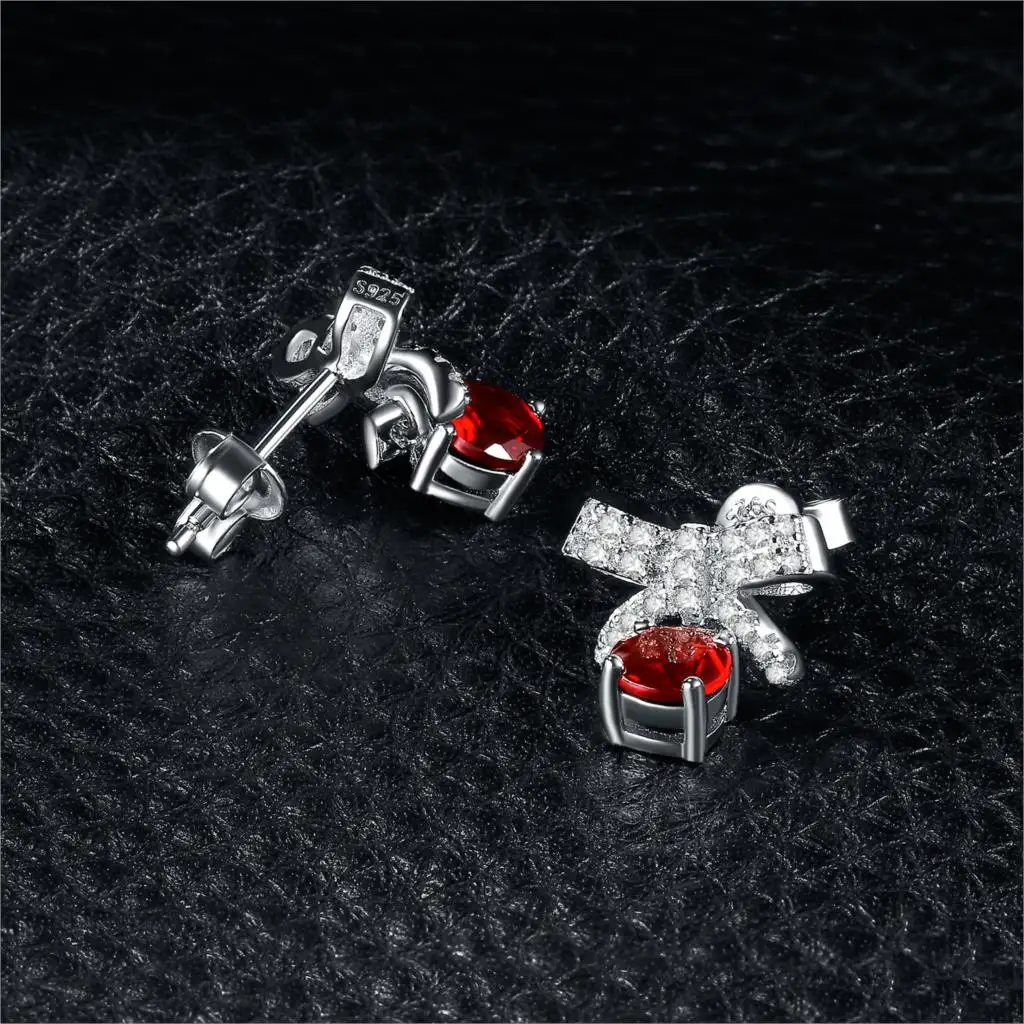 JewelryPalace проложить бантом 1ct Подлинная Гранат мотаться серьги серебро 925 ювелирные
