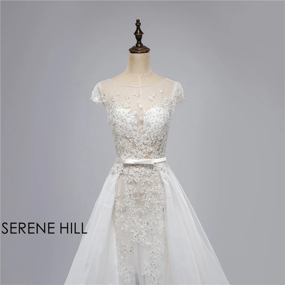 Robe De Mariage сексуальное свадебное платье с открытой спиной с аппликацией; Цвет белый тюль платье-трапеция Свадебные платья для невесты стиль Serene Hill